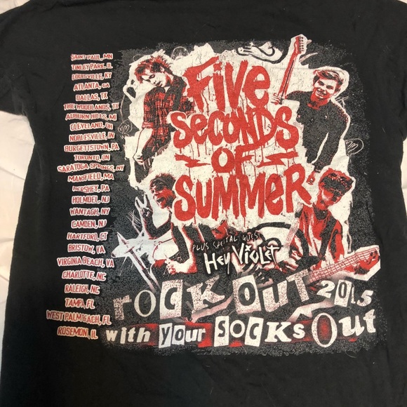 5 Seconds of Summer ROWYSO tour shirt Band Tee - Picture 2 of 2